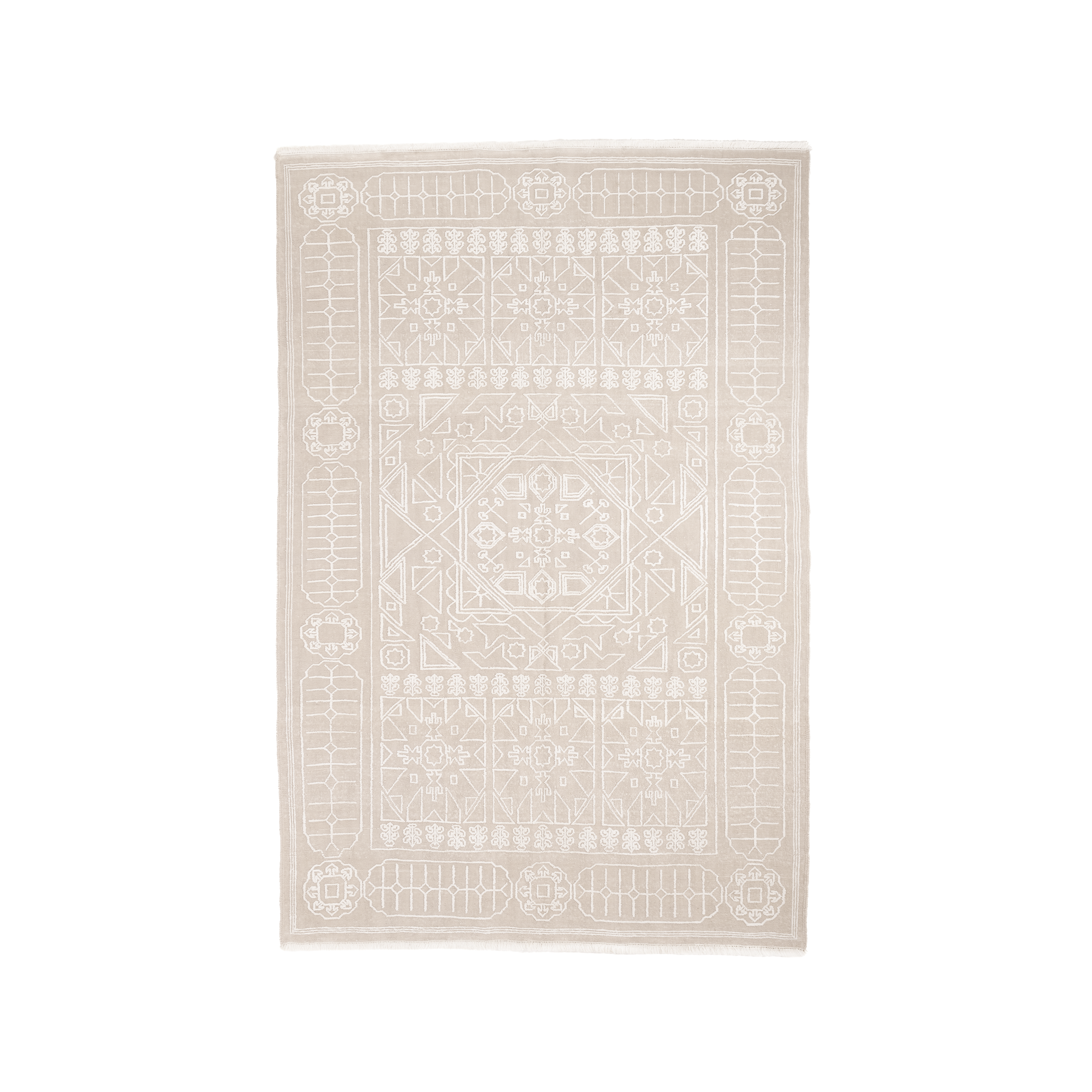 Beige Pendant Hand-knotted Carpet