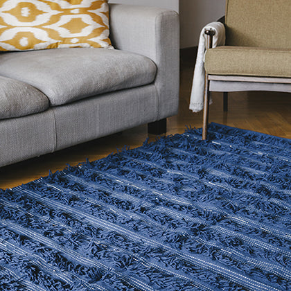 Navy Fringe Rug