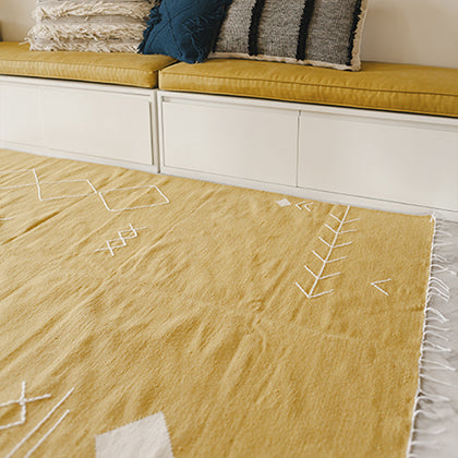 Yellow Scattered Stitch Rug