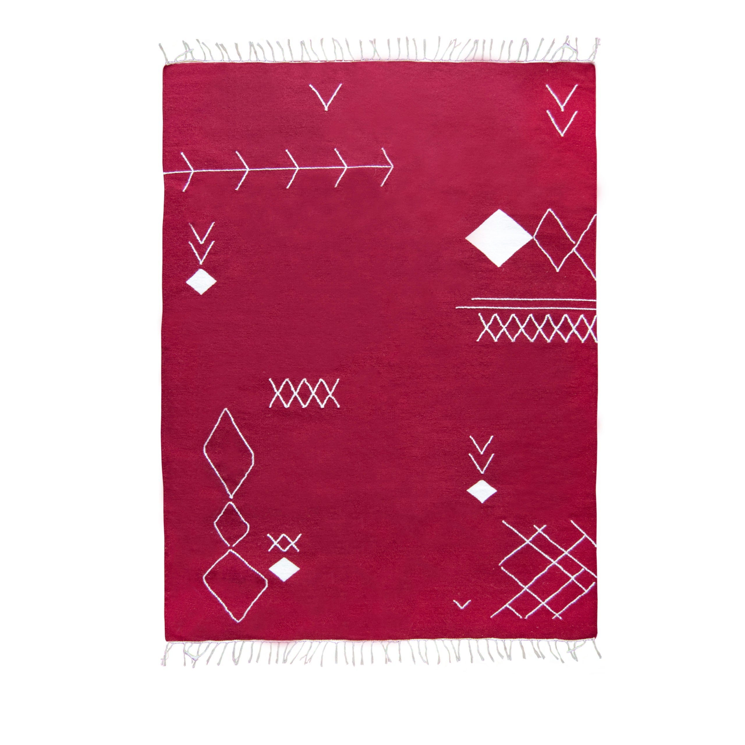 Burgundy Scattered Stitch Rug