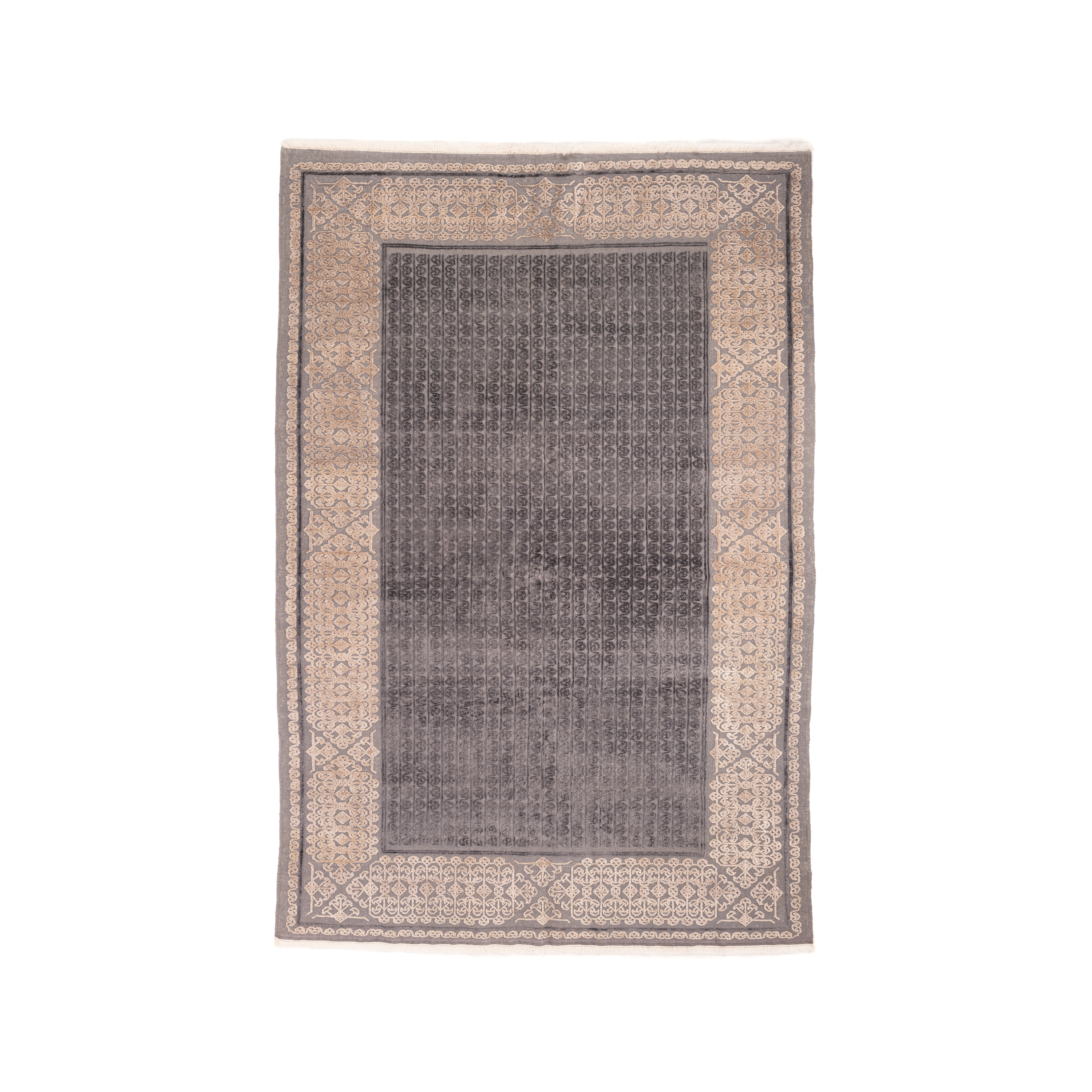 Grey Arabesque Hand-knotted Carpet