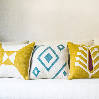 Cream Yellow Arrows Cushion