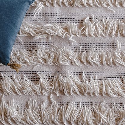 White Fringe Rug